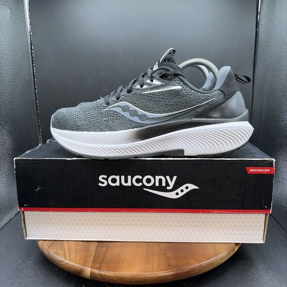 Saucony Echelon 9 Mens Size 7.5 XW Running Shoes Black White Sneakers NEW main image 9